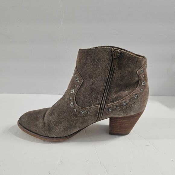 Corso Como Tan Suede Leather Western Style Ankle Boots Size 7 - Picture 3 of 10